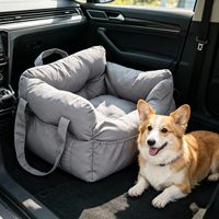 Coussin de voiture pour chien et chat, motif uni, en polyester, lavable, toutes saisons, siège de sécurité pour les rangées avant/arrière