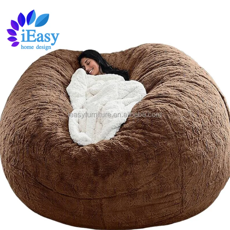 IEasy furniture – grand canapé-lit rond paresseux, housse pouf chaise pouf canapé pouf lits pour adultes (housse uniquement, pas de remplissage)