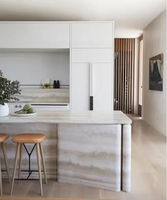 Meuble de cuisine moderne Vermonhouzz, meuble de cuisine résidentiel avec îlot central, meuble de cuisine à panneaux plats