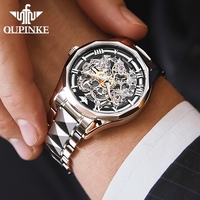 OUPINKE 3168 Jam Tangan Mewah Pria, Mode Kualitas Tinggi Klasik Oem Logo Kustom Diskon Mekanis Tourbillon Otomatis