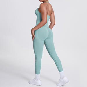 ชุดออกกำลังกายแบบ 2 ชิ้น เสื้อชั้นในกีฬาแบบคอวีผูกคอ สำหรับผู้หญิง ออกแบบได้ตามต้องการ ชุดโยคะไร้ตะเข็บ ชุดออกกำลังกาย ชุดฟิตเนส ชุดออกกำลังกายในยิม - Product Image 6