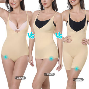 ODM 4色展開 レディース シェイプアップ ボディスーツ インビジブル オープンバスト キャミ インビジブル オープンバスト ボディスーツ ショーツ - Product Image 3