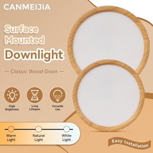 Nordic Walnut Madeira Cor <span class=keywords><strong>LED</strong></span> Luz de Teto Pedido de Quarto Sala Três cores Escurecimento Superfície Montada <span class=keywords><strong>LED</strong></span> <span class=keywords><strong>Downlight</strong></span> - Product Image 3