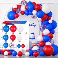 115 pièces ensemble de ballons en Latex rouge blanc bleu 5 10 12 18 pouces guirlande et kit d'arc pour l'obtention du diplôme Halloween fête des mères