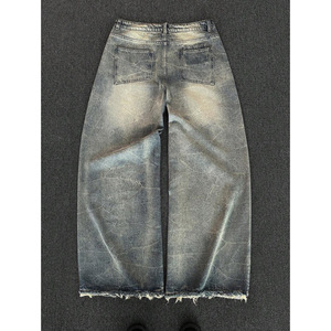 Pantalon de jogging ample et jean de travail vintage délavé pour homme avec broderie et motif peint, pantalon en denim <span class=keywords><strong>tendance</strong></span> - Product Image 2