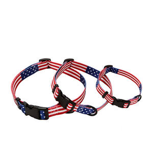 Grosir kain nilon anyaman kerah anjing bendera Amerika negara AS - Product Image 3