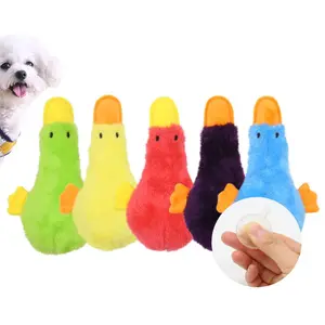 Wholesale pet supply dog sounding plush duck shape bite-resistant grinding teeth interactive pet toys