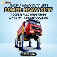 MAXIMA FC75W Certifié CE, Pont élévateur mobile sans fil à 4 colonnes robuste pour l'entretien et la réparation de bus et camions commerciaux