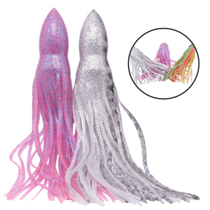 Vente en gros de leurres de pêche à la traîne en eau salée, leurres de pêche au poulpe, jupes de calamar en caoutchouc pailletées, leurres artificiels pour thon, marlin, wahoo - Product Image 3