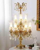 Lampe de table en cuivre antique sculptée à la main, style vintage, pour chambre à coucher, salon et salle à manger - Finition dorée de luxe