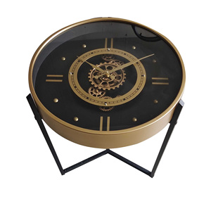 Mỹ Retro Đồ Nội Thất Bên Bảng Với Bất Di Chuyển Bánh Răng Đồng Hồ Hàng Đầu Bàn Cà Phê Cho Phòng Khách Vật Liệu Kim Loại - Product Image 2