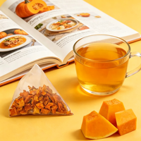 Sachets de tisane de citrouille sans caféine, naturellement sans sucre, riches en potassium, pour la digestion, les fibres, la réduction des ballonnements et la bêta-carotène