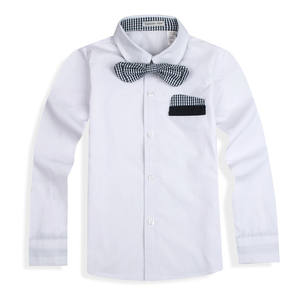 Offre Spéciale Mode pour enfants Style anglais <span class=keywords><strong>avec</strong></span> nœud <span class=keywords><strong>papillon</strong></span> à carreaux en coton 100% Chemises à manches longues pour enfants - Product Image 6