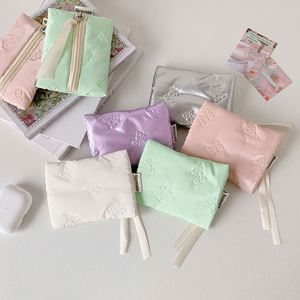Customizable Label Korean Style Polyester Clutch <b>Makeup</b> Bag with Soft Handle Exquisite Coin Purse Zippered Portable Card <b>Holder</b> - Product Image 4