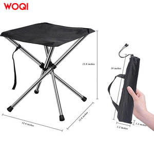 Chaise pliante de camping Woqi 12,6x12,6x13,8 pouces, légère, portable, pour la randonnée en plein air, tabouret en tissu Oxford noir - Product Image 1