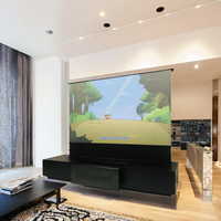 Projecteur laser UST 16:9 motorisé ALR avec télécommande, intégration TV et écran sur pied, 8K 3D