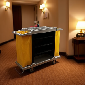 Carrello Classico per Hotel da 48 L con Scomparti Portaoggetti e Ruote per Prodotti per la Pulizia - Product Image 3