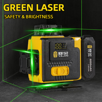 Niveau laser industriel YaJin 4D 360 degrés, 16 lignes vertes, haute précision 1 mm/5 m pour la construction, le nivellement, intérieur/extérieur
