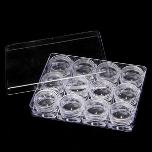 Boîte de rangement vide carrée transparente en plastique pour strass de nail art, bijoux et perles, organisateur de manucure pour salon, support de rangement pour outils - Product Image 4