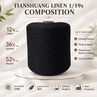 Chunky Linen Blend Yarn 1/19s Textured Dyed Breathable Knitting Yarn for Sweater Cardigan Shawl Scarf Warm Cozy Soft