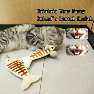 <b>Cat</b> <b>Toys</b> Self-Playing Boredom Buster Pet Teething and Teeth Cleaning <b>Toy</b> Silver Vine Chew Stick Loofah Fish <b>Toy</b> - Product Image 6