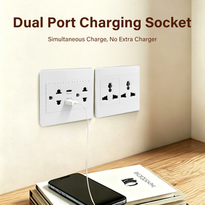Interruptor y Enchufe de Pared Jinmai Serie F6E, con Carga Rápida USB-C, Panel de PC Ignífugo, Tomacorriente Eléctrico para el <span class=keywords><strong>Hogar</strong></span> - Product Image 4