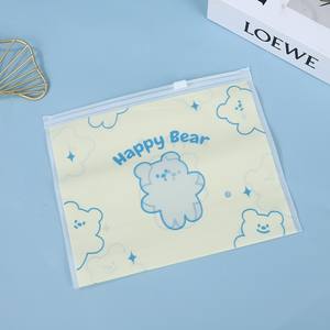 Sac auto-scellant personnalisé, design simple, mignon, pour emballage de sous-vêtements, sac transparent en PE avec fermeture éclair, sac de rangement pour maillot de bain, bonnet, masque - Product Image 1