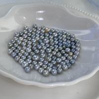 Perles Akoya Mabe des mers du Sud de 6-7 mm, tons argentés-bleus, rondes, légères imperfections, perles en vrac, bijoux DIY, super brillance