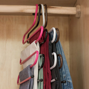 Multifunctional S Shape Trouser Rack With Non Slip Clips For <b>Clothes</b> And Towels Hook Type Organizer For Closet <b>Storage</b> - Product Image 3