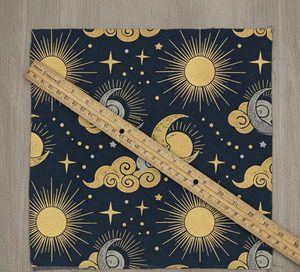 Tela de algodón estampada con cielos celestiales, luna, estrellas y galaxia, por yarda, textil de algodón estampado digital para coser, acolchar y manualidades. - Product Image 4