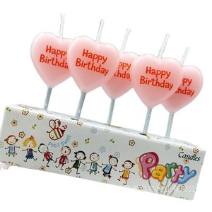 Velas de cumpleaños de parafina con forma de corazón rosa para decoración de pasteles - Product Image 5