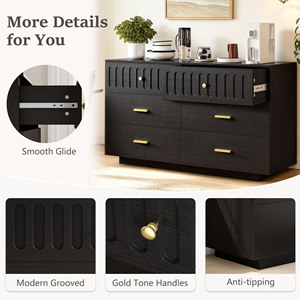 Nouveau design, best-seller : Buffet multifonction en bois pour salon, cuisine et <span class=keywords><strong>salle</strong></span> à manger, <span class=keywords><strong>meuble</strong></span> <span class=keywords><strong>de</strong></span> <span class=keywords><strong>rangement</strong></span> avec 6 tiroirs - Product Image 5