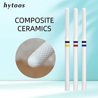 HYTOOS Embouts de ponceuse à ongles professionnels en céramique composite blanche, forme R, haute dureté, pour le nettoyage des cuticules et le retrait du gel et de l'acrylique