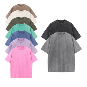T-Shirt lavate con acido all'ingrosso 230GSM cotone 100 oversize per gli uomini <span class=keywords><strong>Custom</strong></span> il tuo Design stile Street t-Shirt da donna con stampa t-Shirt - Product Image 1
