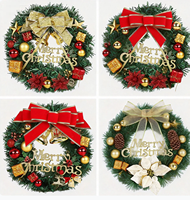 Corona Navideña de Lujo Premium con Materiales Combinados, Exquisita Corona Decorativa para Fiestas Navideñas