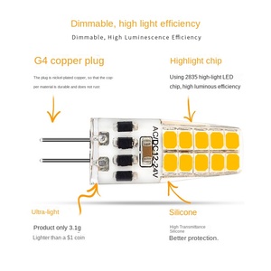 Silicone bóng đèn Ngô dẫn đèn G4 g6.35 G8 G9 bóng đèn G4 Cao CRI80 ấm trắng G4 3014smd dẫn bóng Đèn AC DC12V - Product Image 4