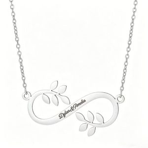 Collana con Simbolo Infinito Personalizzata con <span class=keywords><strong>Nomi</strong></span> e Alfabeto Incisi, Catene in Acciaio Inossidabile Placcato Oro per Donne e Uomini - Product Image 3