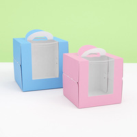 Boîte à gâteau en carton couleur pastel macaron en gros, disponible en 4, 5 et 6 pouces, pour fournitures de fête d'anniversaire et à emporter