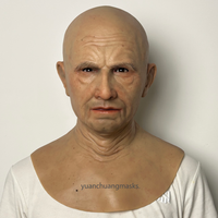 Masques humains réalistes en silicone souple fabriqués à la main en usine, réutilisables, élastiques, respirants, haute simulation, pour cosplay de personnes âgées
