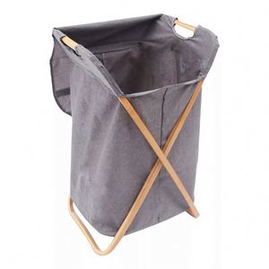 Cesto de Ropa Plegable Ecológico con Marco de Bambú, Diseño Plegable para Baño, Almacenamiento de Ropa Sucia - Product Image 2