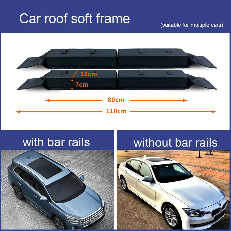 Universal Car Roof Rack for Travel Soft Rack to Carry Kayak Surfboard ...