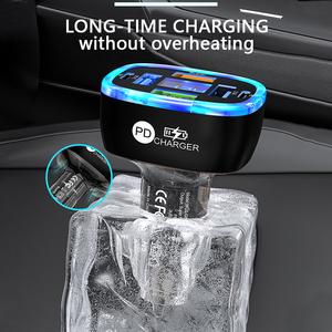 Nuevos productos 2024 adaptador de cargador de coche USB C multipuerto con pantalla de voltaje 6 en 1 carga súper rápida para iPhone 16 15 Samsung - Product Image 6