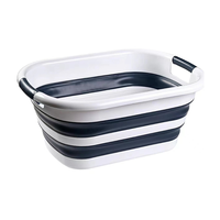Panier à linge pliable de grande capacité 40L Panier de rangement en plastique pour salle de bain Solution de rangement pliable pour vêtements
