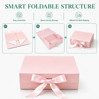 Boîte cadeau magnétique pliable personnalisée, boîte d'emballage en carton rigide de luxe avec poignée en ruban pour vêtements, chaussures, cadeaux