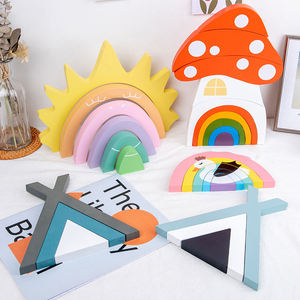 Dropshipping Products 2026 Montessori Wooden Rainbow Stacking Blocks Popular <b>Educational</b> <b>Toys</b> for Kids - Product Image 2