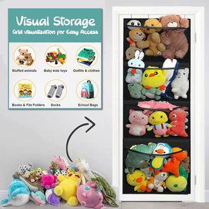 4 Pockets Multifunction Kids Room Over Door Hanging Plush Toy Storage Organizer - Product Image 2