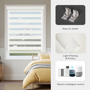SAMADHI Customized Durable Electric Roller <b>Shades</b> Vertical Design Zebra Blinds Style Modern Polyester Built-In Every Day - Product Image 4