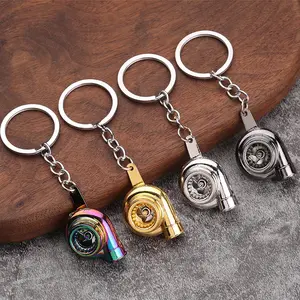 Promotion Gift Metal 3D Mini Blower Moto Turbine Car Turbo Keychain For Key