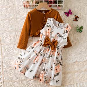 Automne 3 à 7 ans vêtements mode veste à manches longues + robe adolescent enfant filles ensembles - Product Image 3