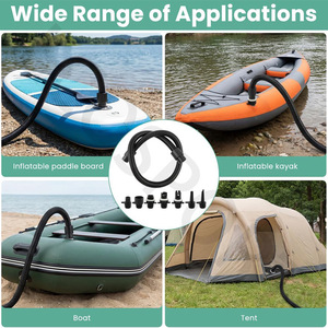 Adaptateur de pompe à air pour bateau pneumatique Lcosport, 7 embouts, tuyau ondulé pour accessoire de valve à pagaie - Product Image 4